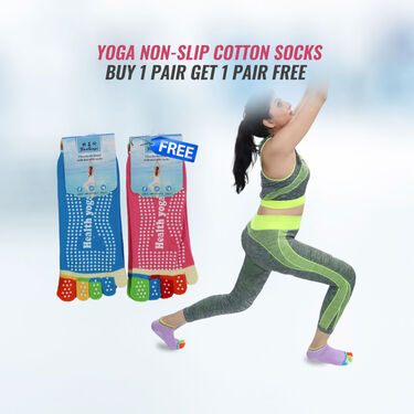 5 Toe Yoga Non Slip Cotton Socks Buy 1 Get 1 Pair (PRS153)