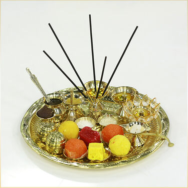 21 Pcs Brass Pooja Thali Set (21BPT1)