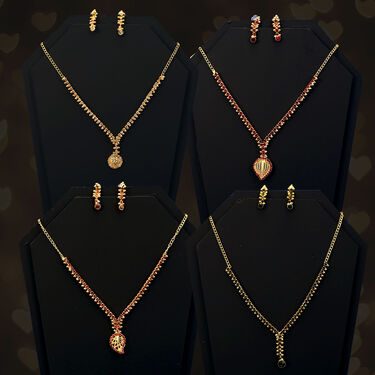 4 Austrian Diamond Necklace Set (4AUD14)