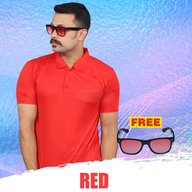 Pack of 5 Collar T-shirt With 5 Matching Sunglasses (5PTS1)