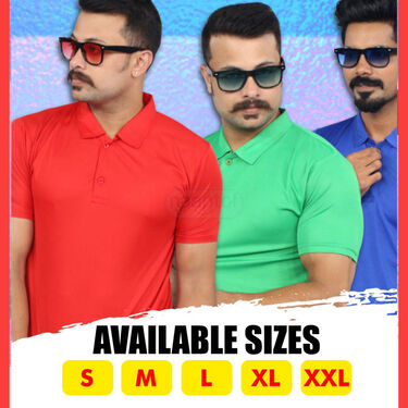 Pack of 5 Collar T-shirt With 5 Matching Sunglasses (5PTS1)