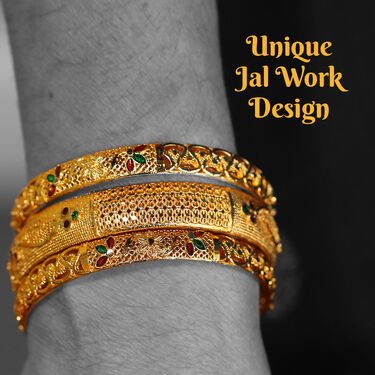 6 Golden Designer Bangles Set (6GB)