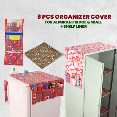 6 Pcs Organizer Cover for Almirah, Fridge & Wall + Shelf Liner (6C1)