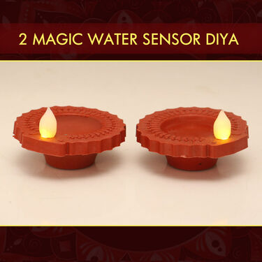 9 Pcs Brass Pooja Thali + 2 Magic Water Sensor Diya (11BPT1)