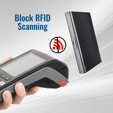 6 Slots RFID Protected Metal Card Holder Wallet B1 G1(AMW2)