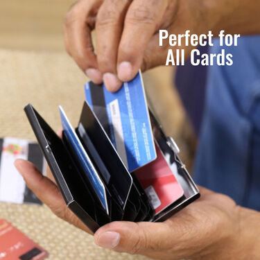 6 Slots RFID Protected Metal Card Holder Wallet B1 G1(AMW2)