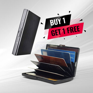 6 Slots RFID Protected Metal Card Holder Wallet B1 G1(AMW2)