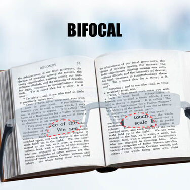 Rimless Bifocal Adaptive Power Reading Glasses + Free Leatherite Wallet (BORG4LW)