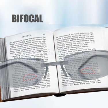 Rimless Bifocal Adaptive Power Reading Glasses + Free Golden Digital Watch (BORG4W2)