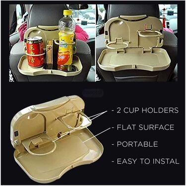 Car Back Seat Organizer Folding Food Tray