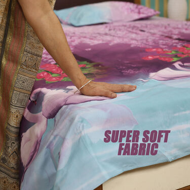 Swan Print Double Bed Sheets (DBS5)