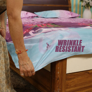 Swan Print Double Bed Sheets (DBS5)
