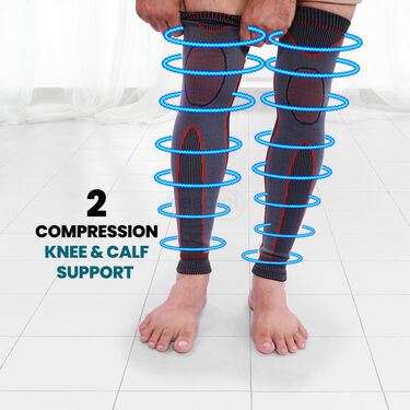 Buy 2 Compression Knee & Calf Support & Get 2 Compression Knee Support Free (FCKP)
