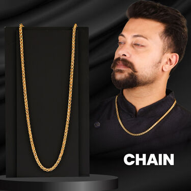 Golden Watch + Chain + Bracelet + Ring (MGWCBR11)