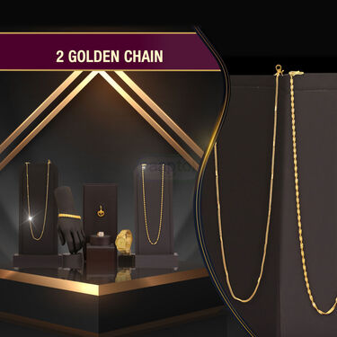 Golden Watch +2 Golden Chain + Ganesha Pendant + Bracelet + Austrian Diamond Ring (MGW2CBRP2)
