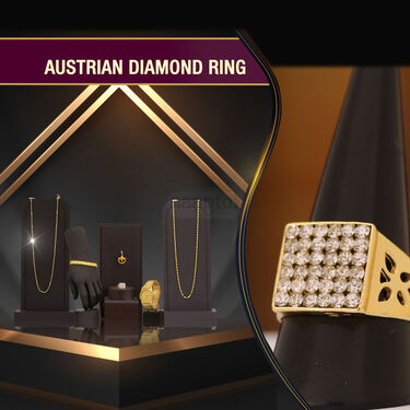 Golden Watch +2 Golden Chain + Ganesha Pendant + Bracelet + Austrian Diamond Ring (MGW2CBRP2)