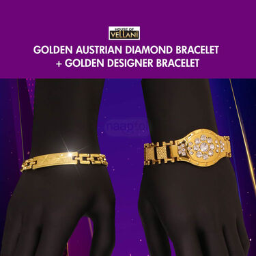 Heavy Golden Bracelet + Designer Bracelet (MGJ40)