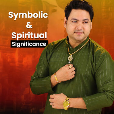 Golden Watch + 2 Golden Chain + Om Pendant + OM Ring + OM Bracelet (MGW2CBRP1)