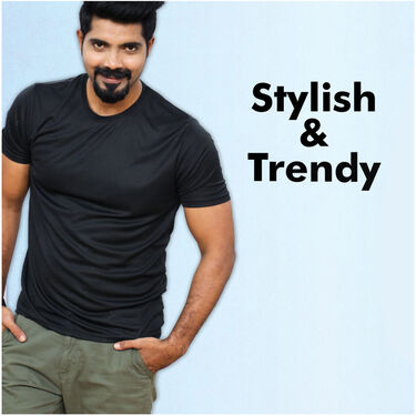 Pack of 5 Round Neck T-shirts with Free Digital Watch (5RTW2)