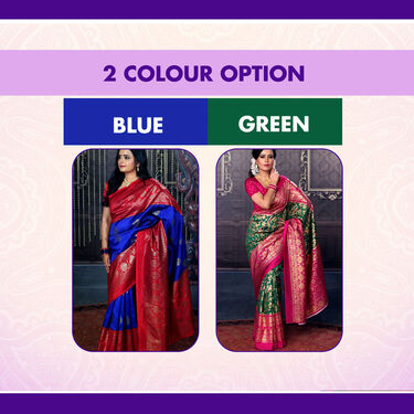 Pick Any 1 Foil Work Silk Saree with Free Golden Necklace Set (FPS13)