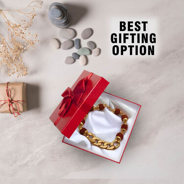 Golden Rudraksha Bracelet With Free Golden Navratna Ring (RB3)