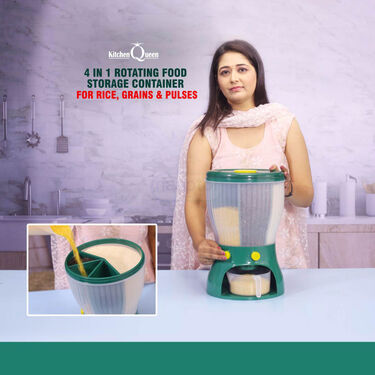 4 in 1 Rotating Food Storage Container for Rice, Grains & Pulses (RFSC1)