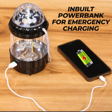 3 in 1 Powerful Emergency Light Powerbank & Rotating Mood Light + Free Fan (PB9)
