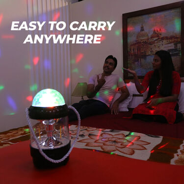3 in 1 Powerful Emergency Light Powerbank & Rotating Mood Light + Free Fan (PB9)
