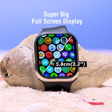 Super Big Full Screen Bluetooth Calling Smart Watch + FREE Single BT Headset + Mobile Stand + Extra Watch Strap (SBM)