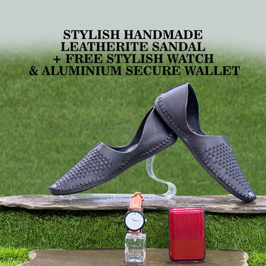 Leatherite Sandal + FREE Watch + Wallet (SDC5)