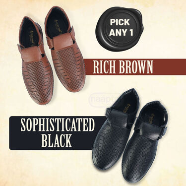 Pick Any 1 Stylish Leatherite Sandal + Free Stylish Watch + Free Trendy Sunglass + Free Aluminium Secure Wallet (SDC7)