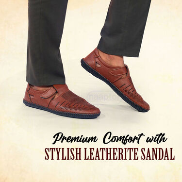 Pick Any 1 Stylish Leatherite Sandal + Free Stylish Watch + Free Trendy Sunglass + Free Aluminium Secure Wallet (SDC7)