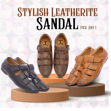Stylish Leatherite Sandals Pick Any 1 Free Sports Watch + Sunglasses (SW63)