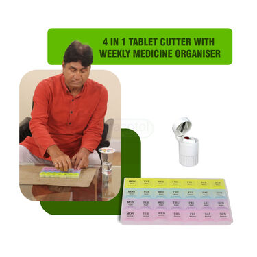 4 in 1 Tablet Cutter with weekly Medicine organiser(TCMB)