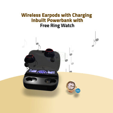Wireless Earbuds with Charging Inbuilt Power Bank M10 with Free Ring Watch (TWS59)