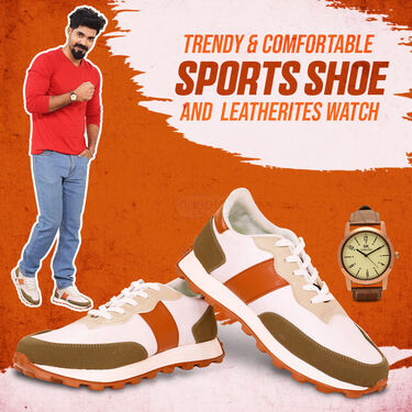 Trendy & Comfortable Sports Shoe and Leatherites watch (SW92)