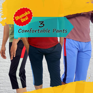 Pack Of 3 Comfortable Three Fourth Pants (3SPT3)