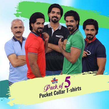 Pack of 5 Pocket Collar T-Shirts (5PT21)