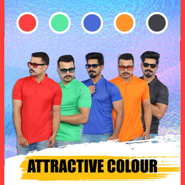 Pack of 5 Collar T-shirt With 5 Matching Sunglasses (5PTS1)