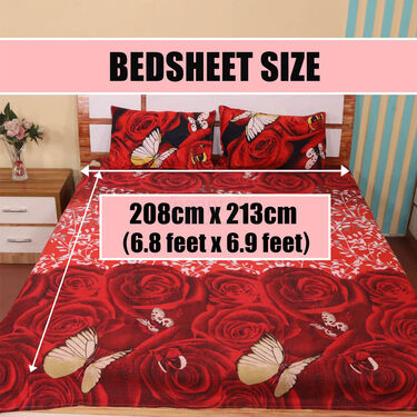 Red Rose Double Bed Sheet Set (DBS8)