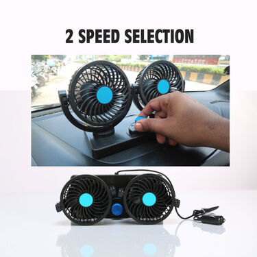 Rotatable Dual Head Cool Breeze Air Fan For Cars Autos Taxis Bus Tempos and Trucks (EF8)