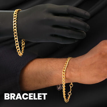 Golden Watch + Chain + Bracelet + Ring (MGWCBR11)