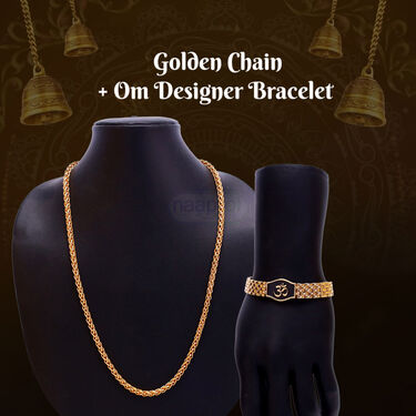 Golden Chain + Om Designer Bracelet (MGJ51)