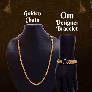 Golden Chain + Om Designer Bracelet (MGJ51)