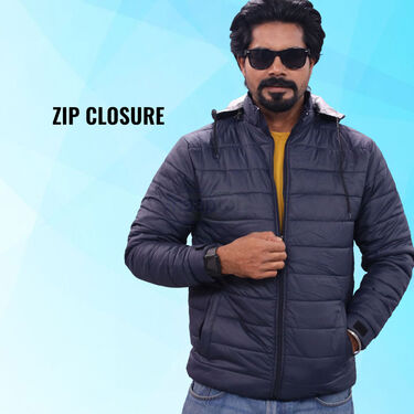 Mens Solid Puffer Jacket Watch Wallet And Sunglases Free (MPJ2)
