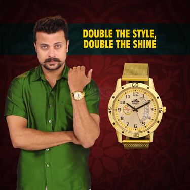 2 Mens Golden Watch (2MW12)