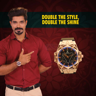2 Mens Golden Watch (2MW12)
