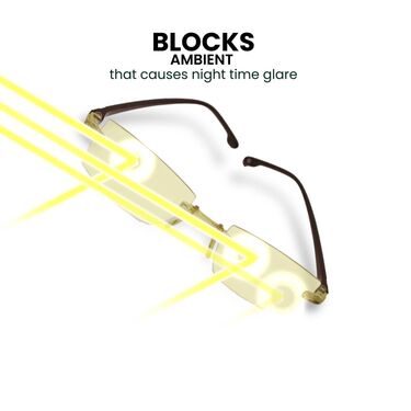 Rimless HD Night Vision Glasses With Free Golden Digital Watch (NVGW1)