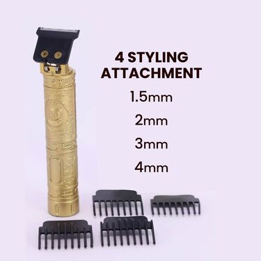 Rechargeable Mens Golden Hair Trimmer + Free Nose Hair Trimmer (PMTNHC)