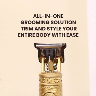 Rechargeable Mens Golden Hair Trimmer + Free Nose Hair Trimmer (PMTNHC)